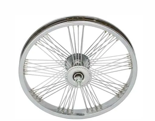 16" Fan 72 Spoke Front Bike Wheel 14G Chrome. 1