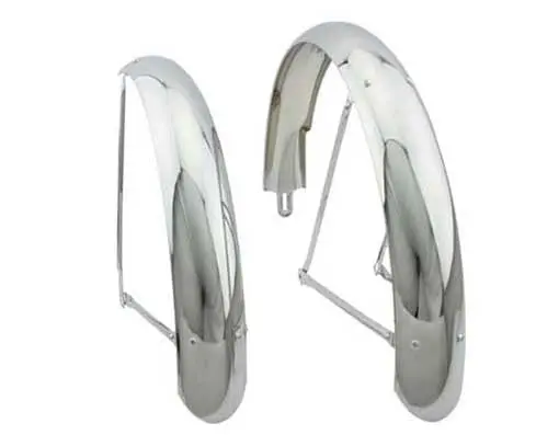 24" Classic Adjustable Balloon Fender Set Chrome. 1
