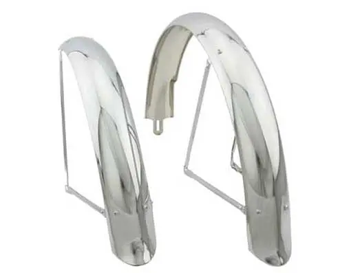 24" Flared Adjustable Balloon Fender Set Chrome. 1