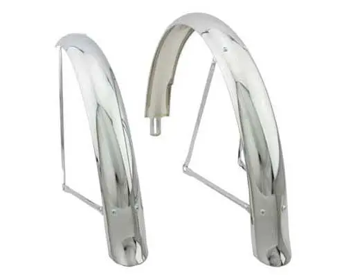 24" Flared Adjustable Middleweight Fender Set Chrome. 1