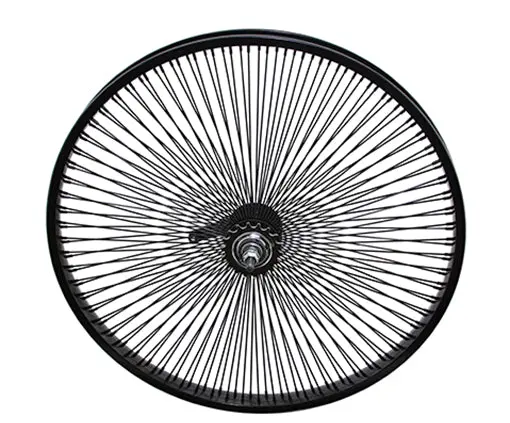 24 Steel Coaster Wheel 144 Spoke 14Gblack 3/8 Axle Single Wall Black 1
