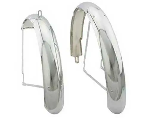 26" Classic Stander Balloon Fender Set Chrome 1