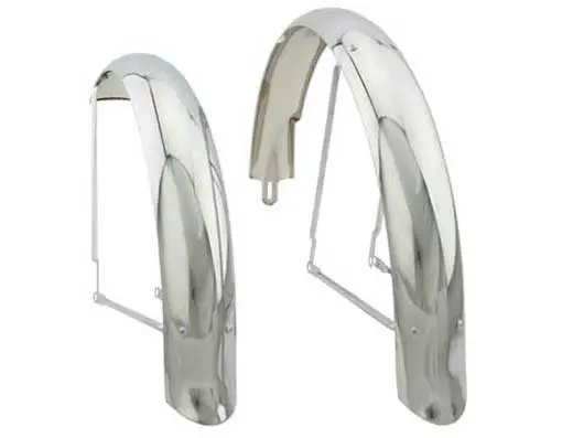 26" Flared Adjustable Balloon Fender Set Chrome. 1