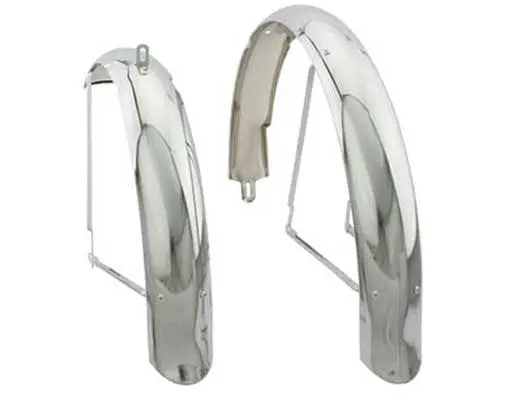 26" Flared Adjustable Stander Balloon Fender Set Chrome. 1