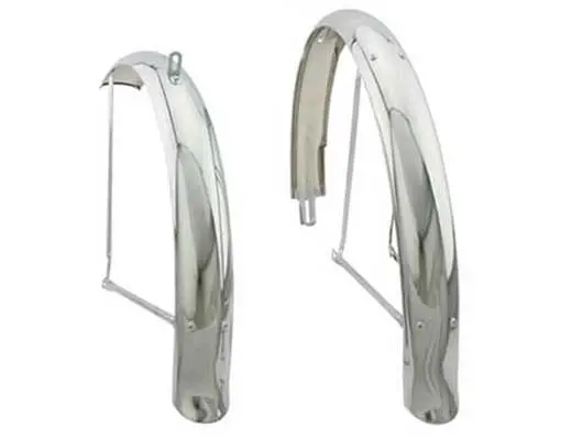 26" Flared Stander Middleweight Fender Set Chrome. 1