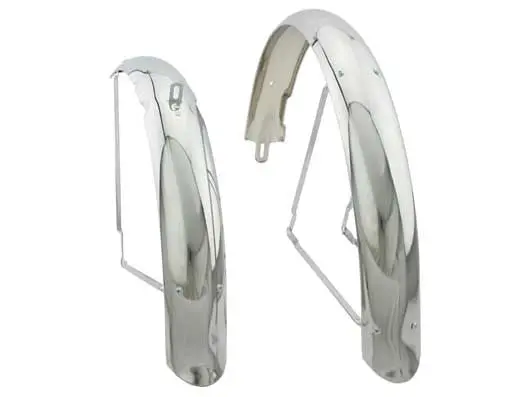 26" Limo Flared Stander Balloon Fender Set Chrome. 1