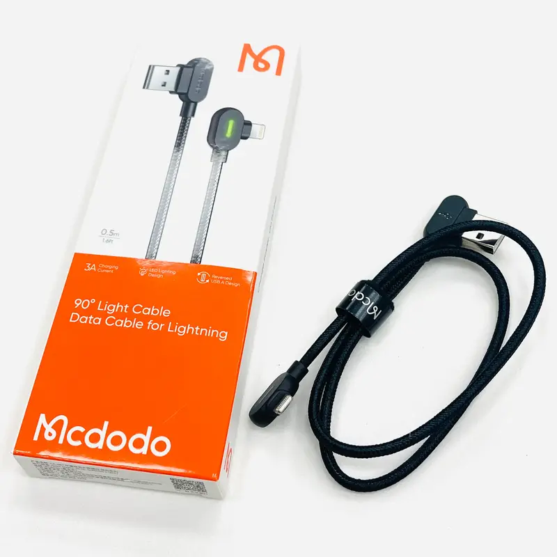 90 Degree Usb To Lightning Data Cable 0.5M (Reversed Usb Design) 1
