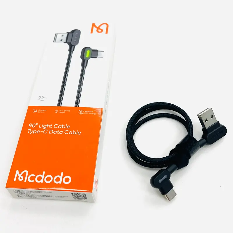 90 Degree Usb To Type C Data Cable 0.5M (Reversed Usb Design) 1