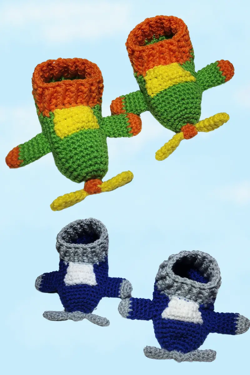 Airplane Slippers (Crochet) 1