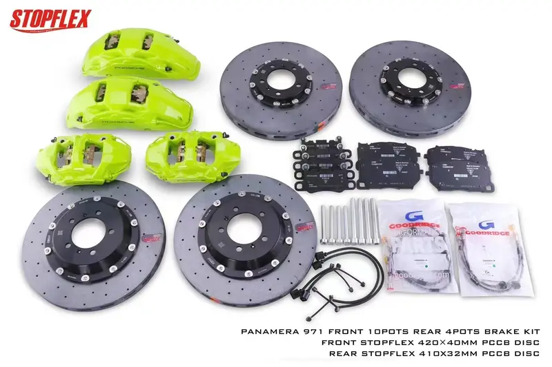 Akebono 10 Pot X Stopflex Carbon Ceramic Disc Brake Kit For Porsche Panamera 971 2019+ 1