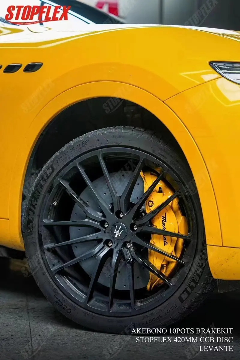 Akebono 10 Pot X Stopflex Carbon Ceramic Disc Front Brake Kit For Maserati Levante 3