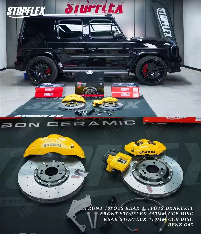 Akebono 10 Pot X Stopflex Carbon Ceramic Discs Full Brake Kit For Mercedes-Benz G63 W463 / W463a / W464 1