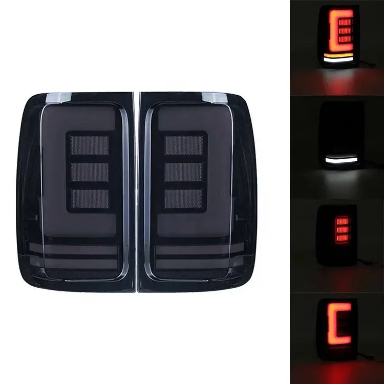 Amarok Full Led Rear Lights With Dynamic Indicator Dark Smoked 1