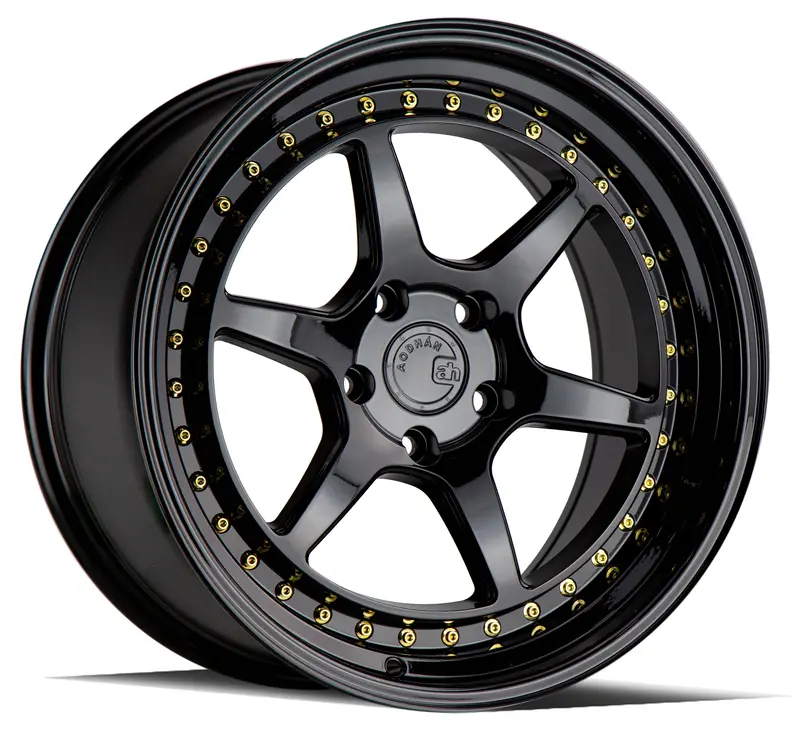 Aodhan Ds09 Gloss Black W/ Gold Rivets 1