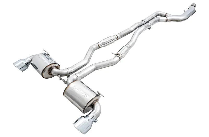 Awe 2020 Toyota Supra A90 Resonated Touring Edition Exhaust - 5In Chrome Silver Tips 1