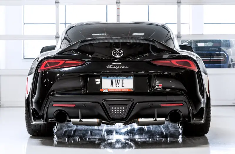Awe 2020 Toyota Supra A90 Resonated Touring Edition Exhaust - 5In Diamond Black Tips 2