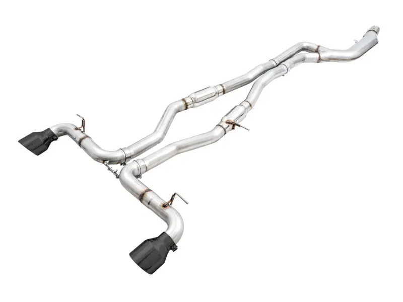 Awe 2020 Toyota Supra A90 Resonated Track Edition Exhaust - 5In Diamond Black Tips 1