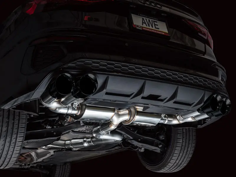 Awe 22-24 Audi 8Y S3 Touring Edition Exhaust - Diamond Black Tips 2