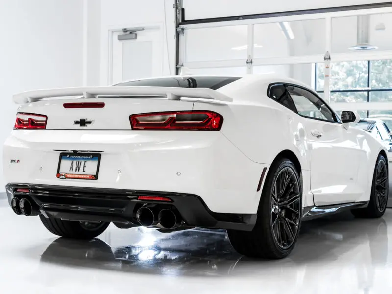 Awe Tuning 16-19 Chevy Camaro Ss Resonated Cat-Back Exhaust -Track Edition (Quad Diamond Black Tips) 2