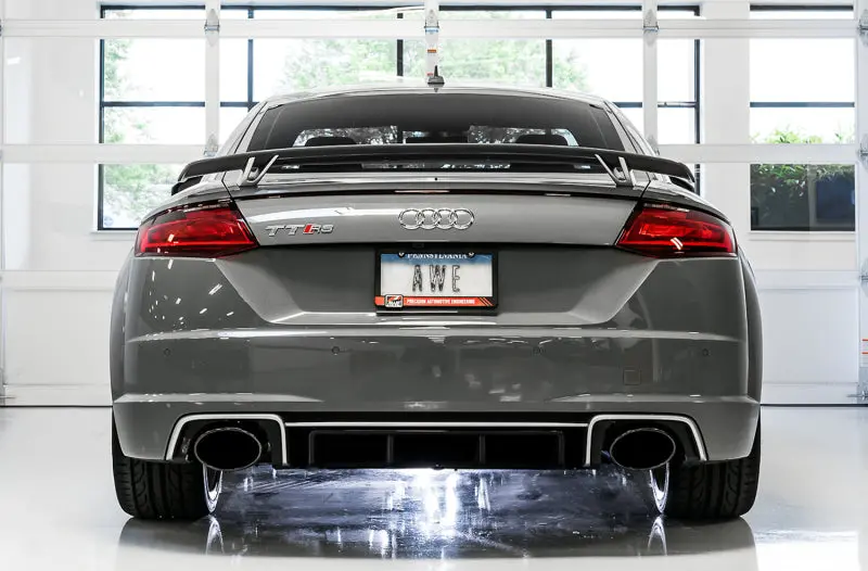 Awe Tuning 18-19 Audi Tt Rs 8S/Rk3 2.5L Turbo Track Edition Exhaust - Diamond Black Rs-Style Tips 2