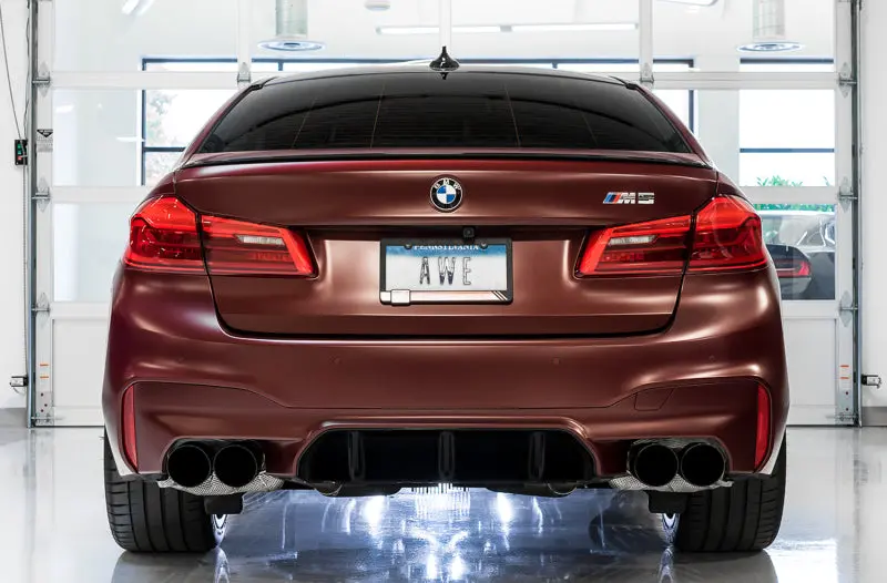 Awe Tuning 18-19 Bmw F90 M5 Track Edition Axle-Back Exhaust- Black Diamond Tips 2