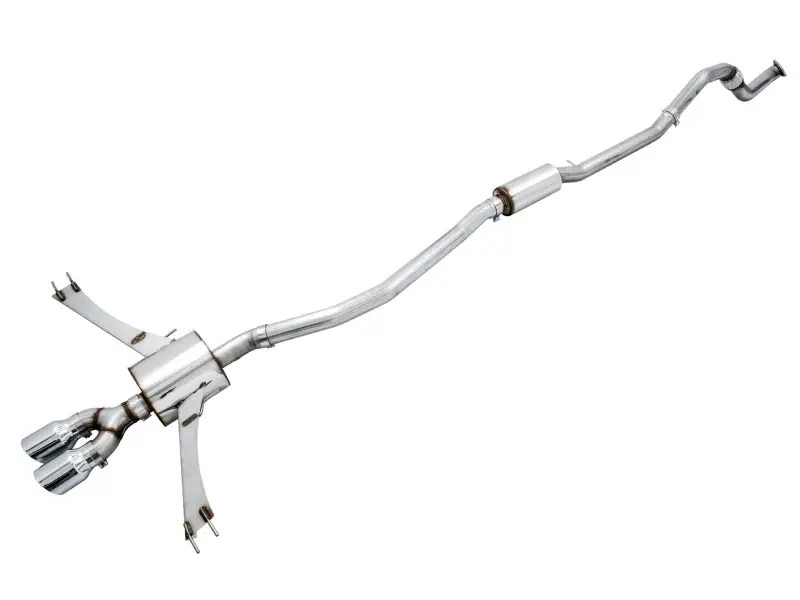 Awe Tuning 2016+ Honda Civic Si Touring Edition Exhaust W/Front Pipe & Dual Chrome Silver Tips 1