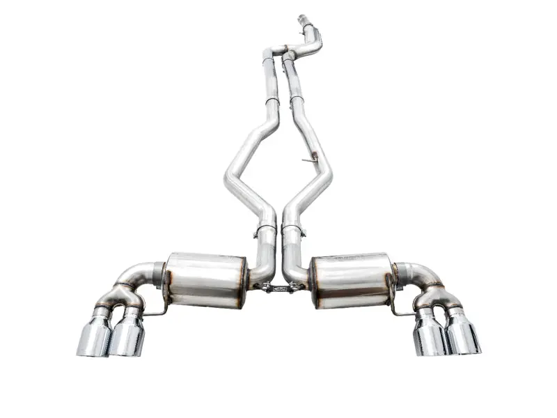 Awe Tuning 2019+ Bmw M340i (G20) Non-Resonated Touring Edition Exhaust - Quad Chrome Silver Tips 1