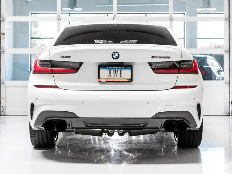 Awe Tuning 2019+ Bmw M340i (G20) Resonated Touring Edition Exhaust - Quad Diamond Black Tips 2