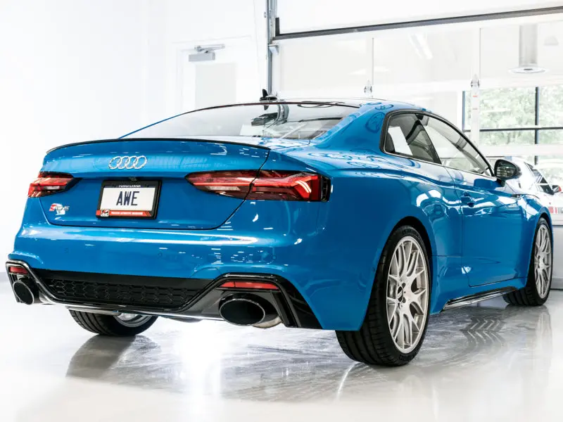 Awe Tuning Audi B9.5 Rs 5 Coupe Non-Resonated Touring Edition Exhaust - Rs-Style Diamond Black Tips 2
