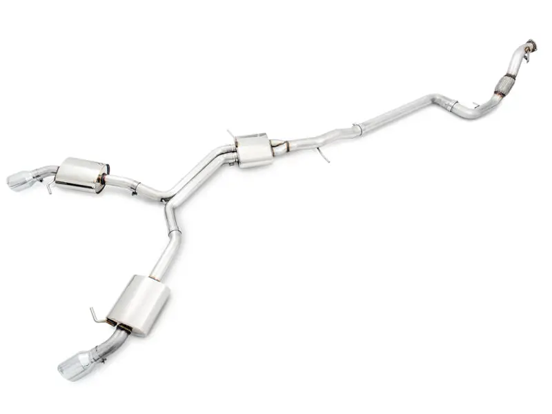 Awe Tuning Audi B9 A4 Touring Edition Exhaust Dual Outlet - Chrome Silver Tips (Includes Dp) 1