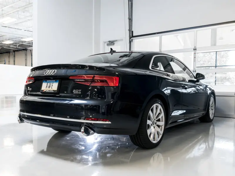 Awe Tuning Audi B9 A5 Track Edition Exhaust Dual Outlet - Chrome Silver Tips (Includes Dp) 2
