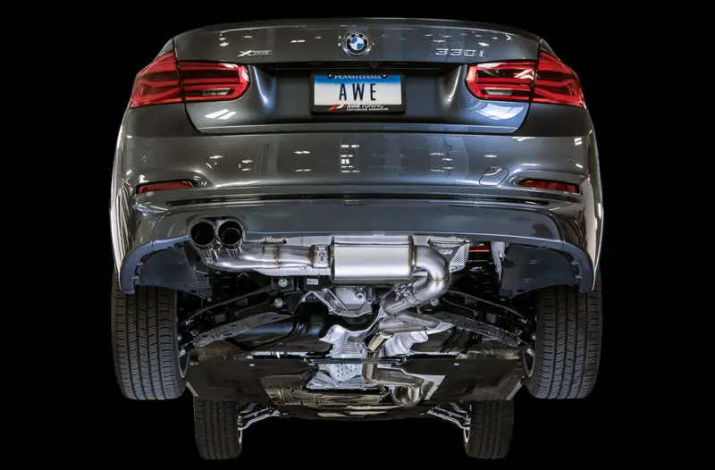 Awe Tuning Bmw F3x 28I / 30I Touring Edition Axle-Back Exhaust Single Side - 80Mm Silver Tips 2