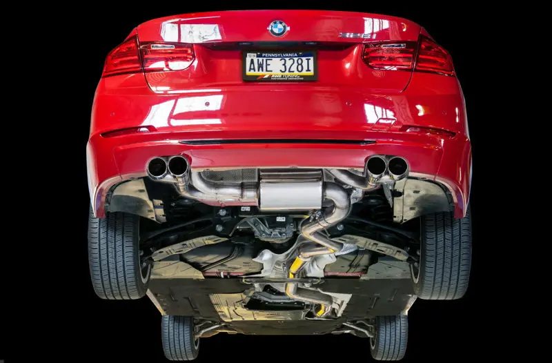 Awe Tuning Bmw F3x N20/N26 328I/428I Touring Edition Exhaust Quad Outlet - 80Mm Chrome Silver Tips 2