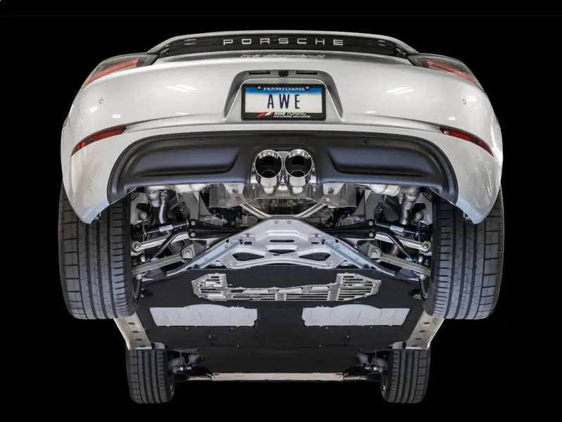 Awe Tuning Porsche 718 Boxster / Cayman Touring Edition Exhaust - Chrome Silver Tips 2