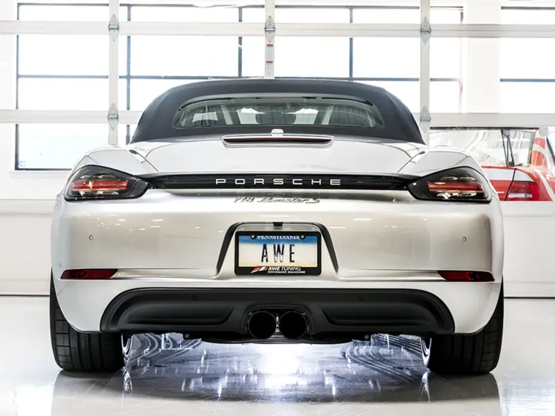 Awe Tuning Porsche 718 Boxster / Cayman Touring Edition Exhaust - Diamond Black Tips 2