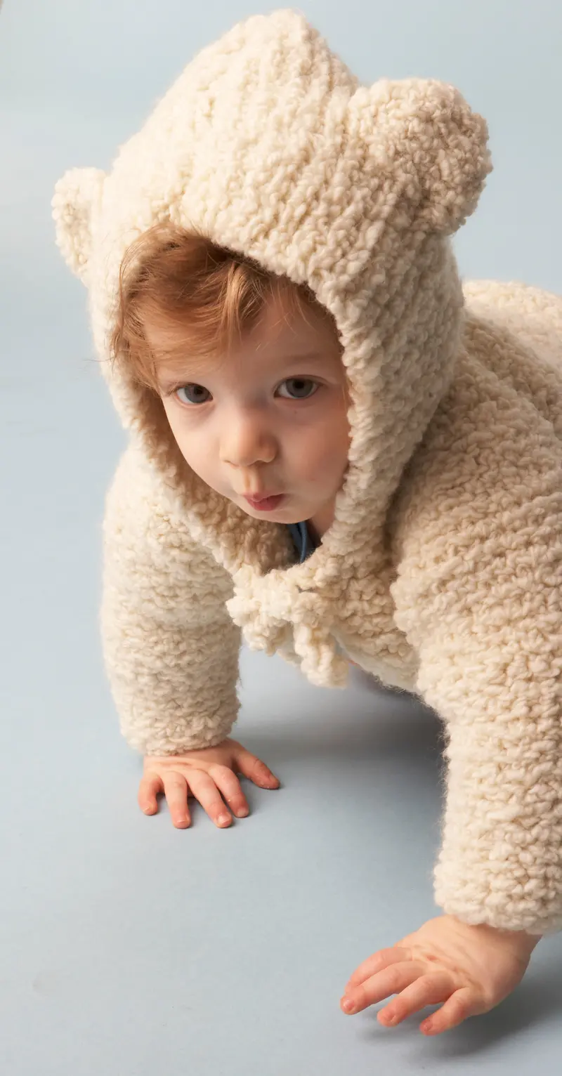 Baby Bear Hooded Jacket Pattern (Knit) 1