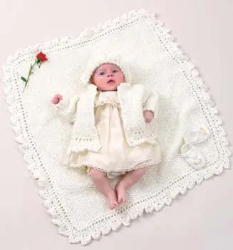 Baby Christening Set Knit Intermediate Pattern (Knit) 1