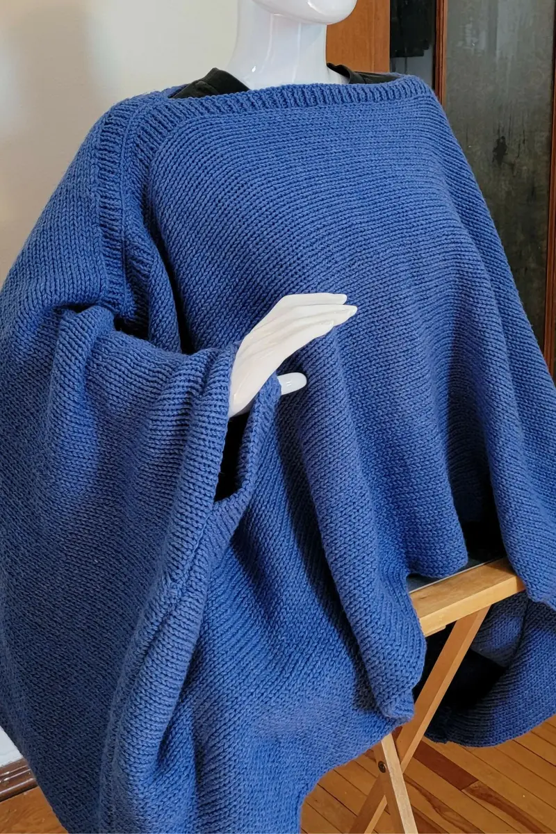 Basic Poncho With Optional Ribbing And Thumb Holes (Circular Knitting Machine & Knitting) 1