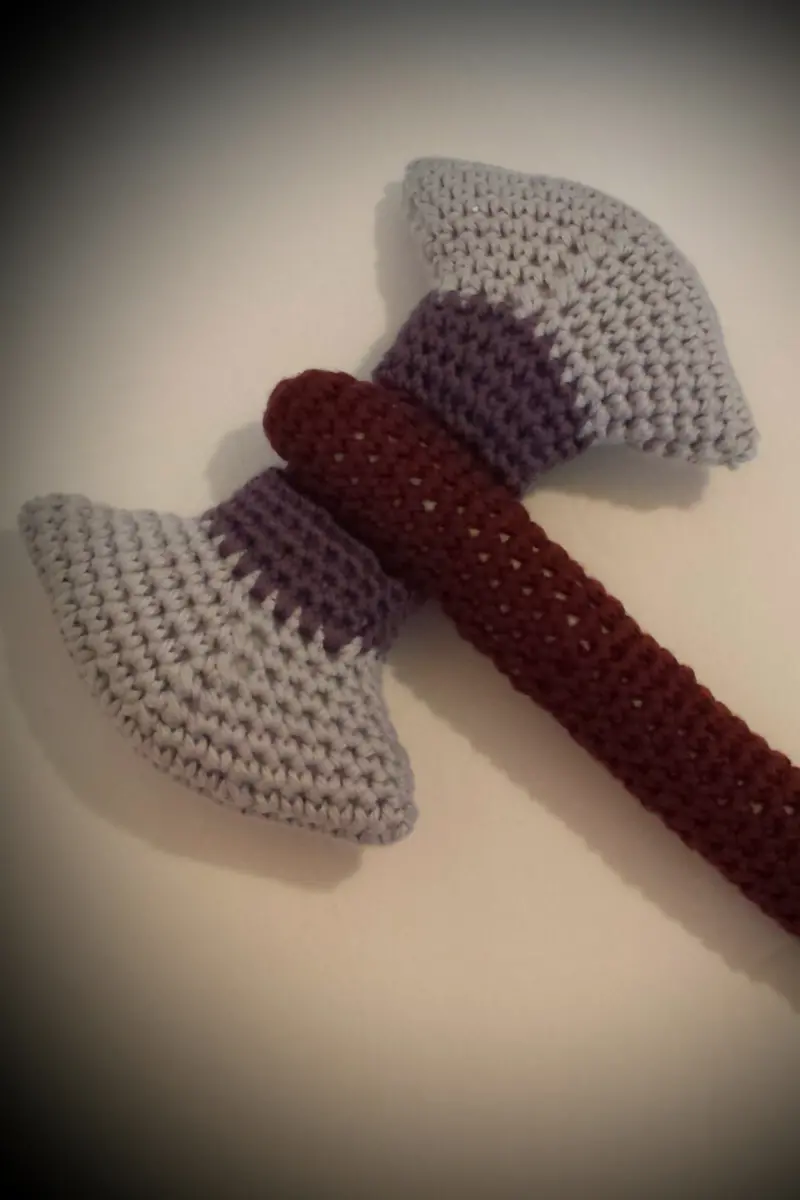 Battle Axe Baby Rattle (Crochet) 2
