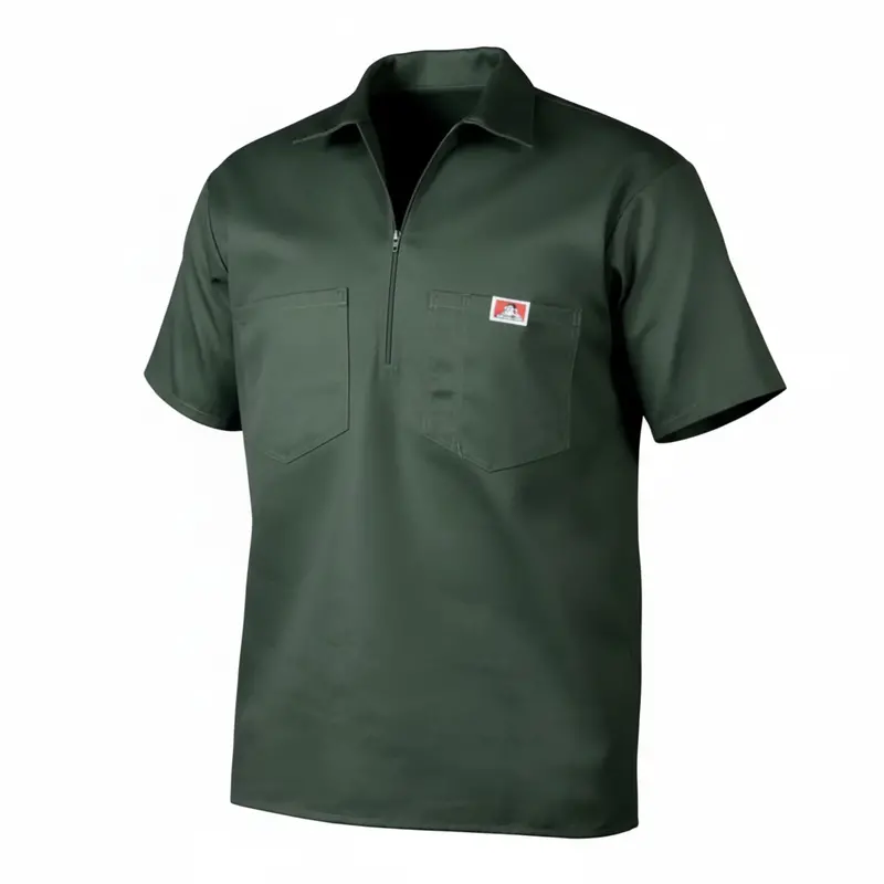 Ben Davis Solid Short Sleeve 1/2 Zip Shirt 1