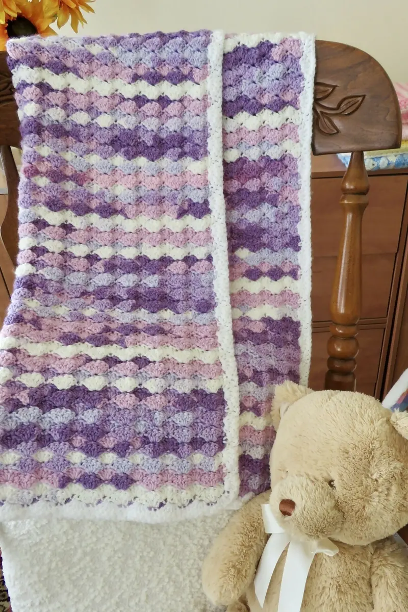 Berry Swirl Ice Cream Baby Blanket (Crochet) 1