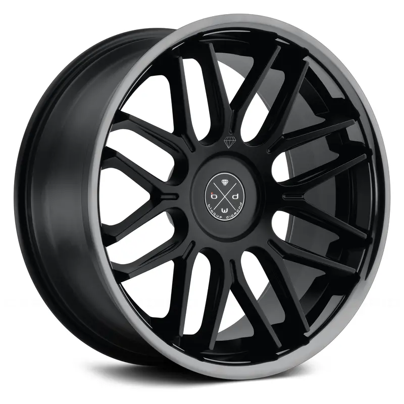 Blaque Diamond Bd-27 Satin Black Center W/ Black Chrome Stainless Steel Lip 1