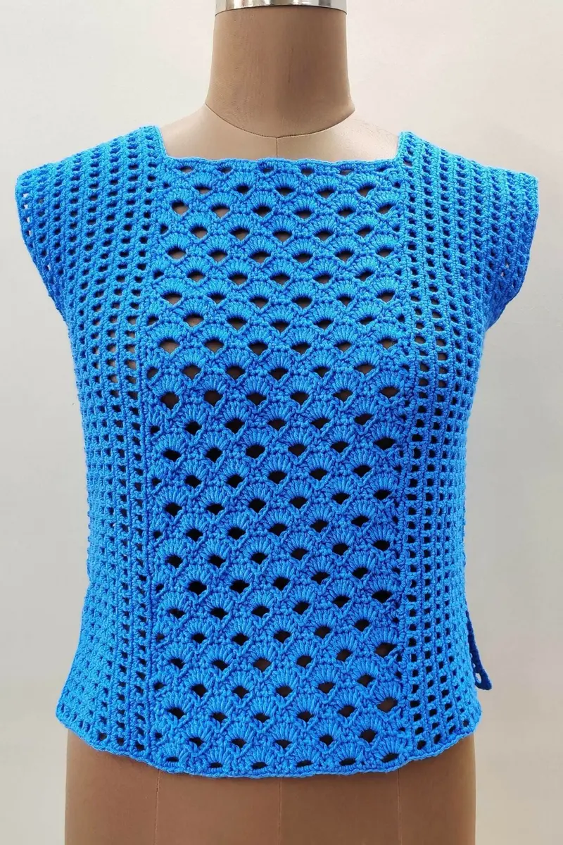 Blue Shells Top (Crochet) 1