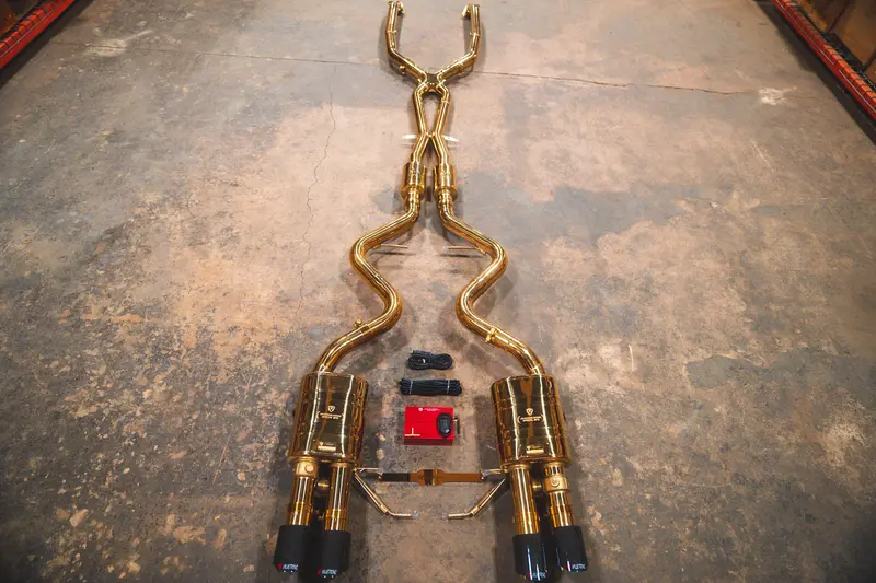 BMW E9x M3 Valvetronic Race Exhaust – V2 Gold Finish