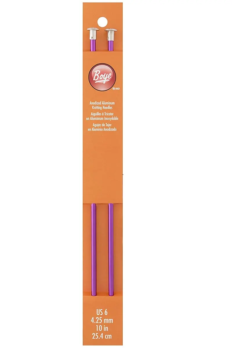 Boye Aluminum Straight Knitting Needles 10" (Sizes 6 To 10.5) 2
