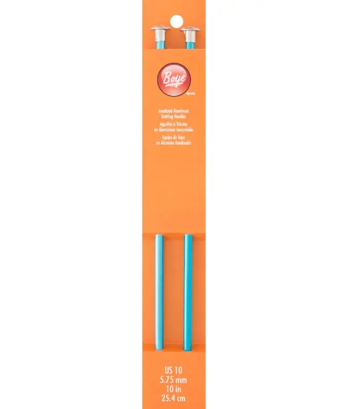 Boye Aluminum Straight Knitting Needles 10" (Sizes 6 To 10.5) 6