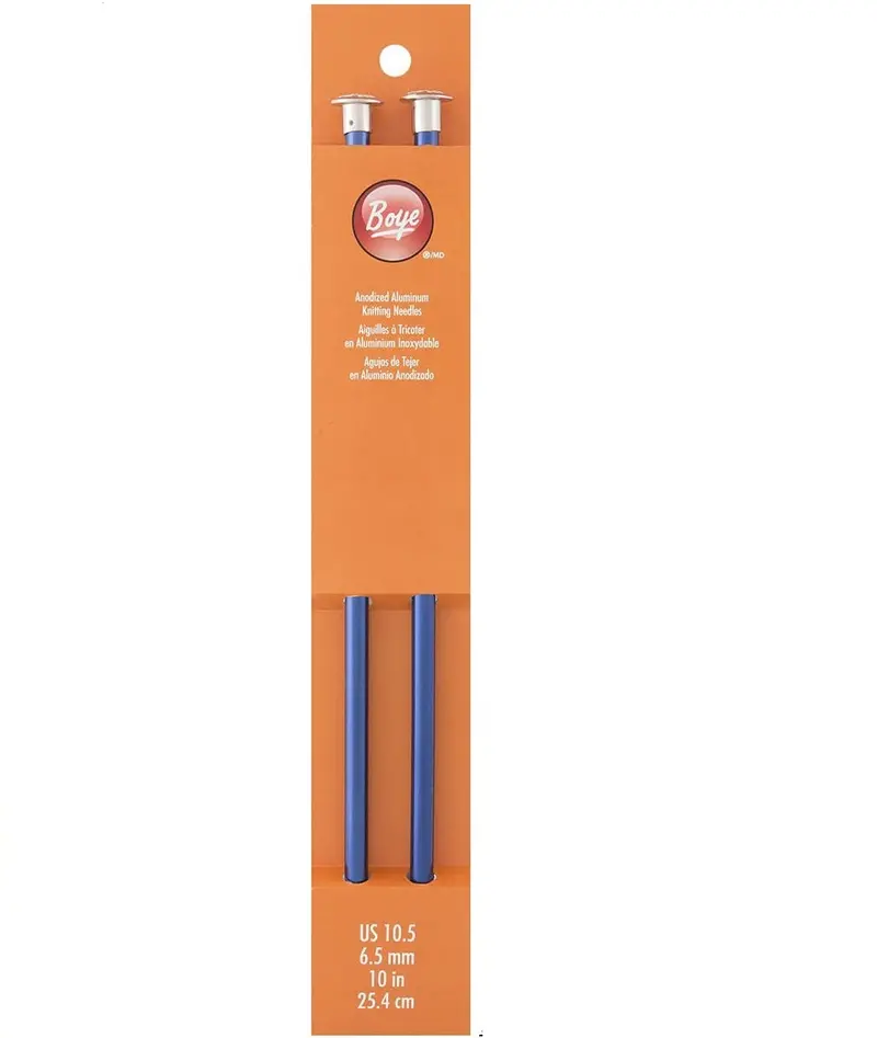 Boye Aluminum Straight Knitting Needles 10" (Sizes 6 To 10.5) 7