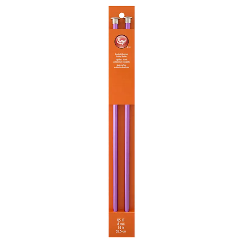 Boye Aluminum Straight Knitting Needles 14" (Sizes 11 & 15) 1