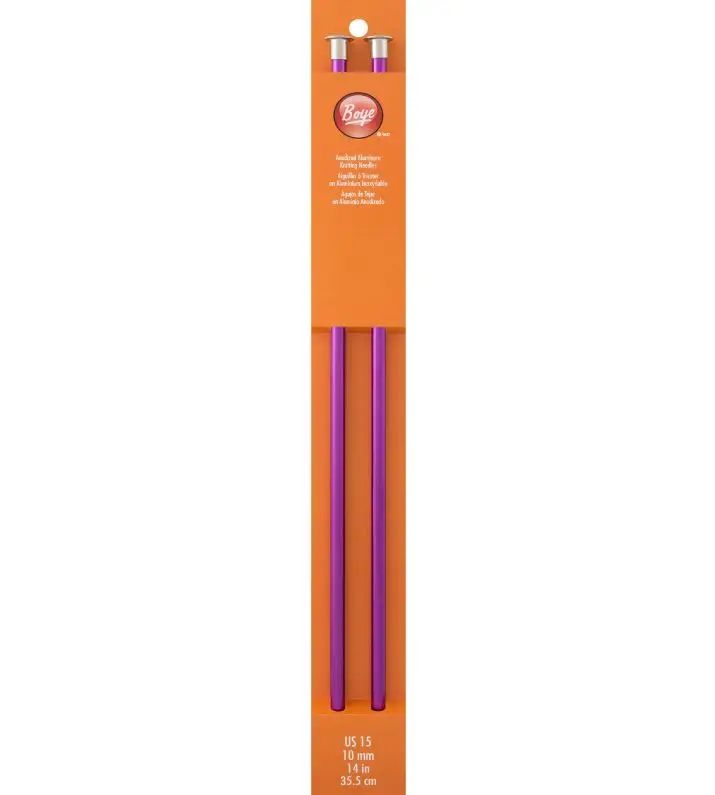 Boye Aluminum Straight Knitting Needles 14" (Sizes 11 & 15) 2