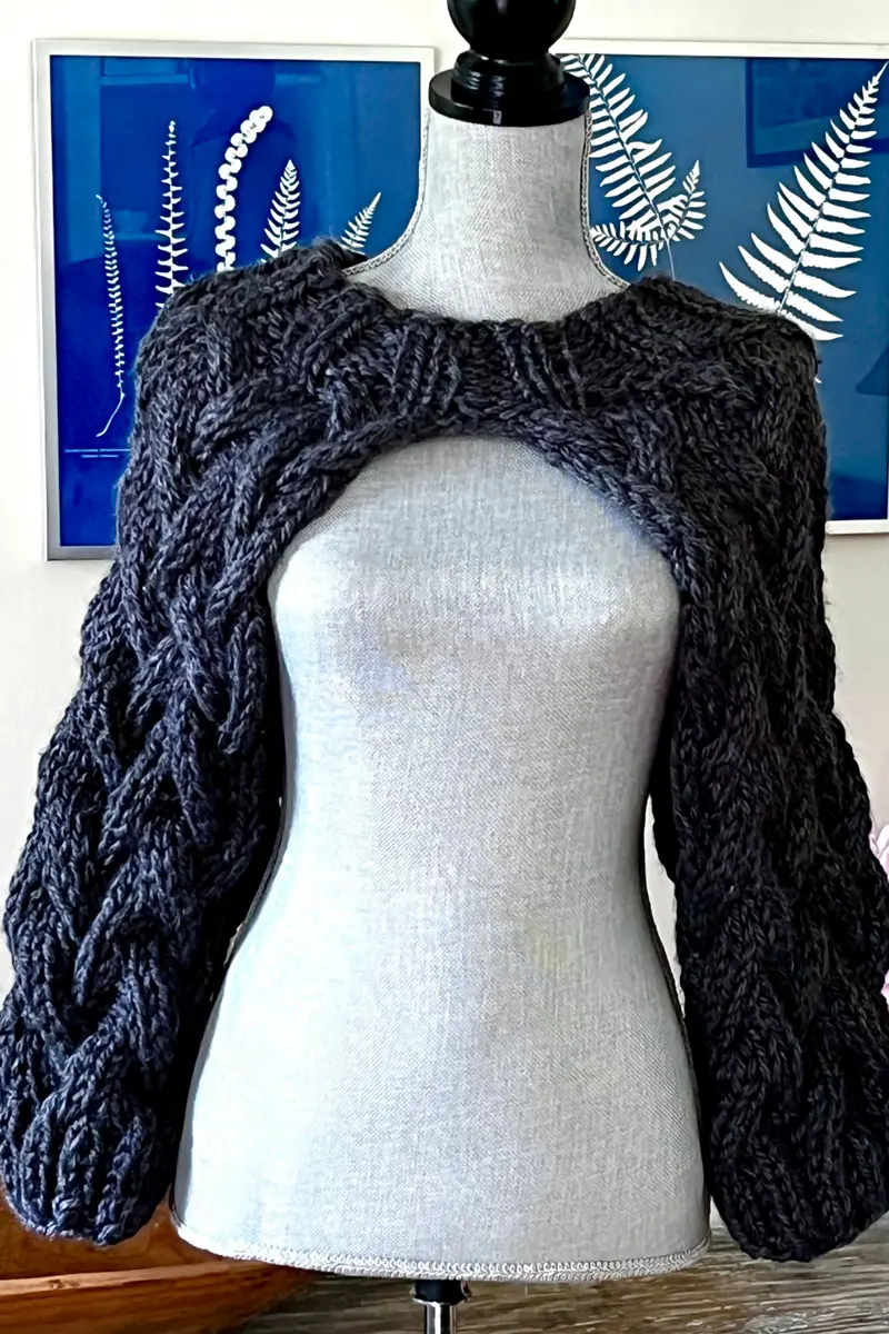Braided Cable Shrug (Knit) 1